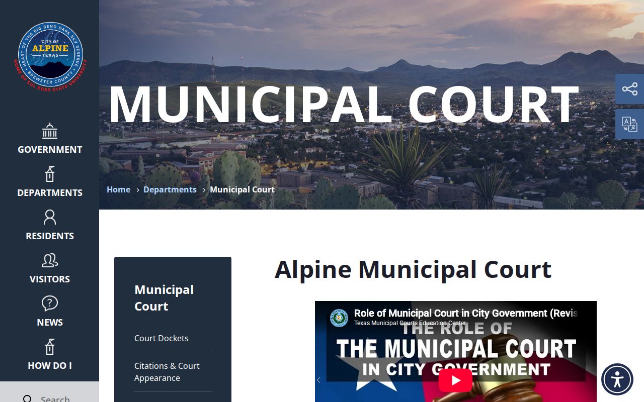 Alpine court records Municipal Court page