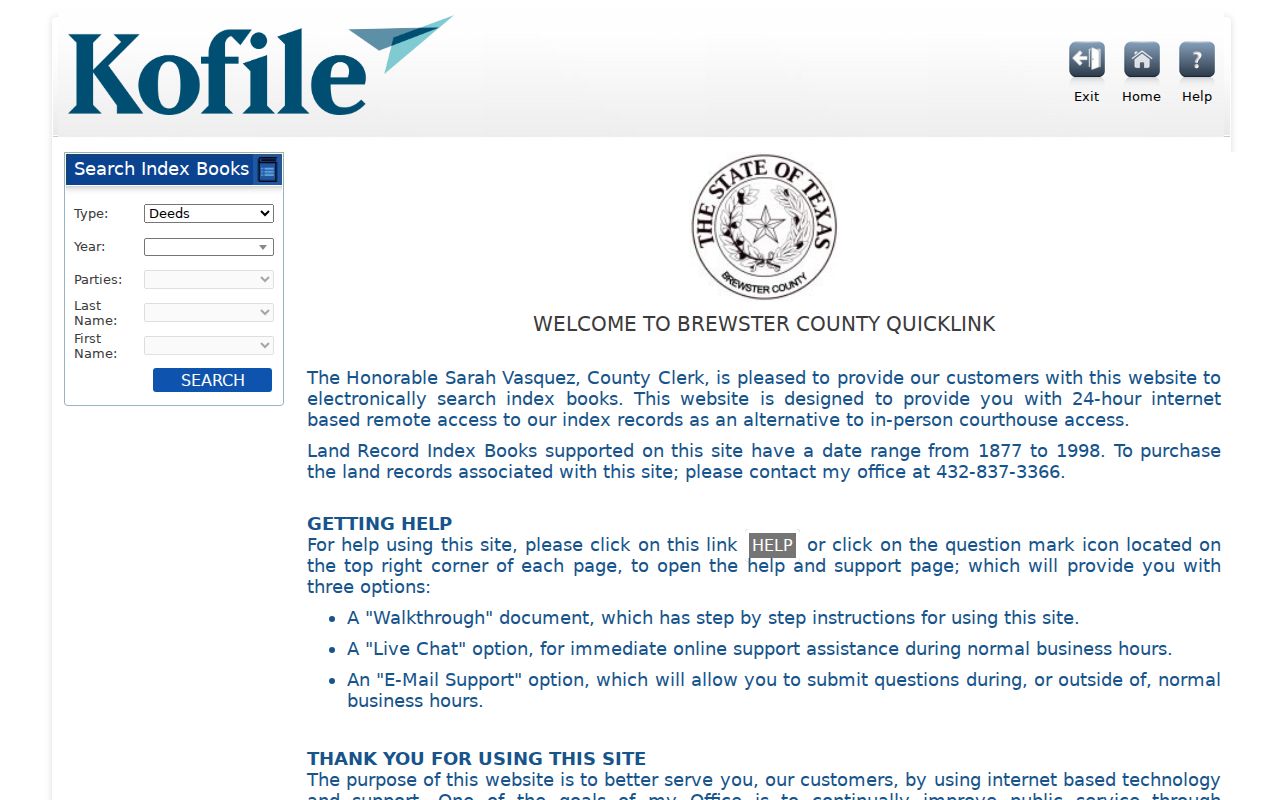 Brewster County historical record index books